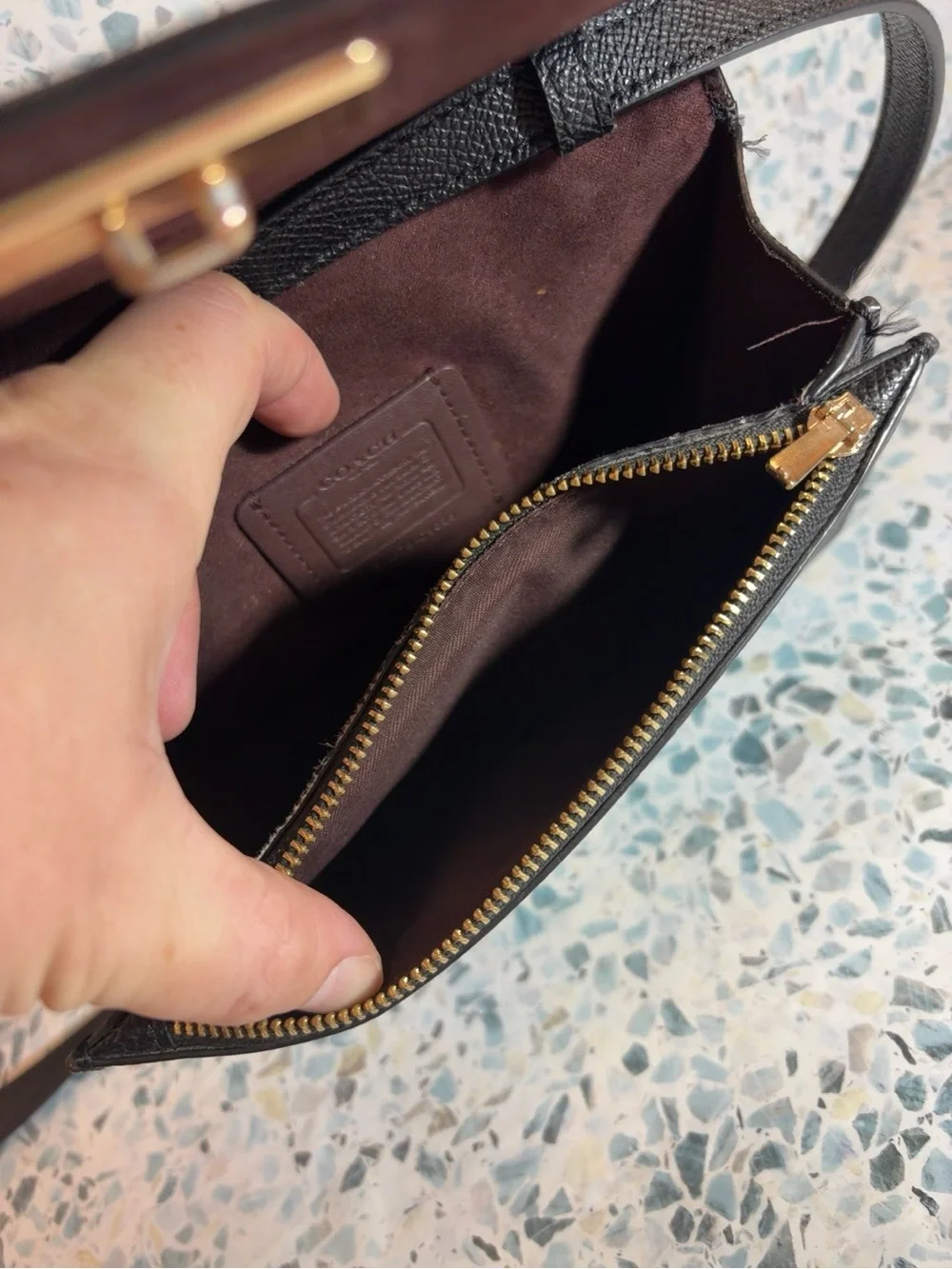 Coach C5826 Black Mini Brynn Bag Pebbled Leather Gold Hardware - Picture 8 of 9